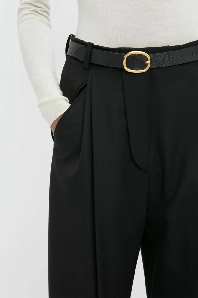 Women Trousers Victoria Beckham Wide Leg Trouser In Black