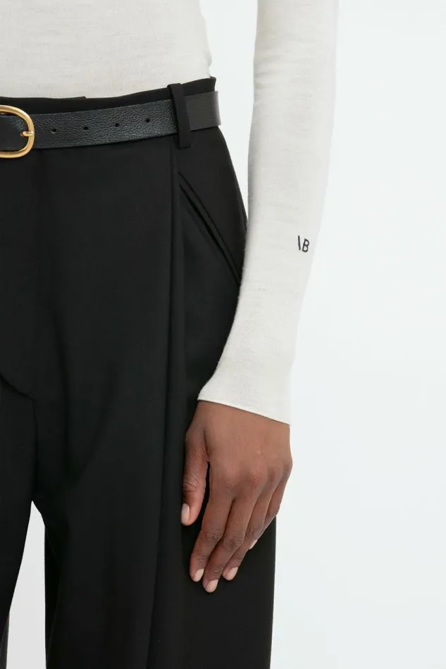 Women Trousers Victoria Beckham Wide Leg Trouser In Black