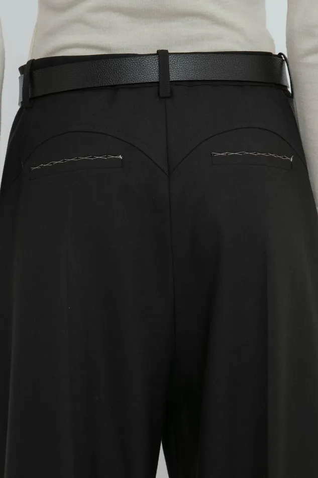 Women Trousers Victoria Beckham Wide Leg Trouser In Black