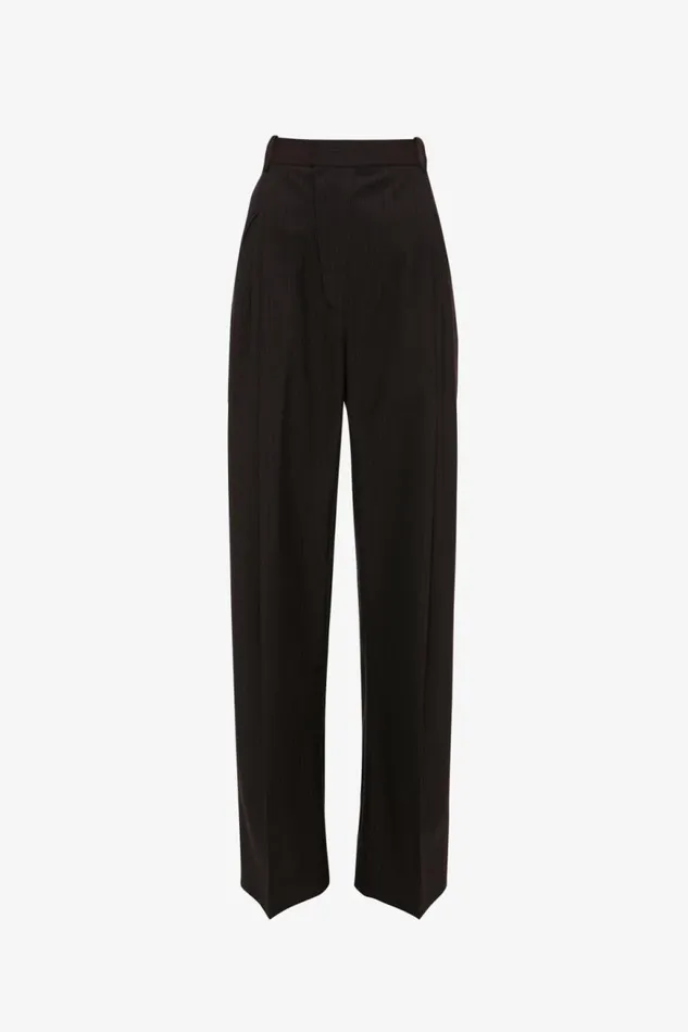Women Trousers Victoria Beckham Wide Leg Trouser In Blackberry Azure