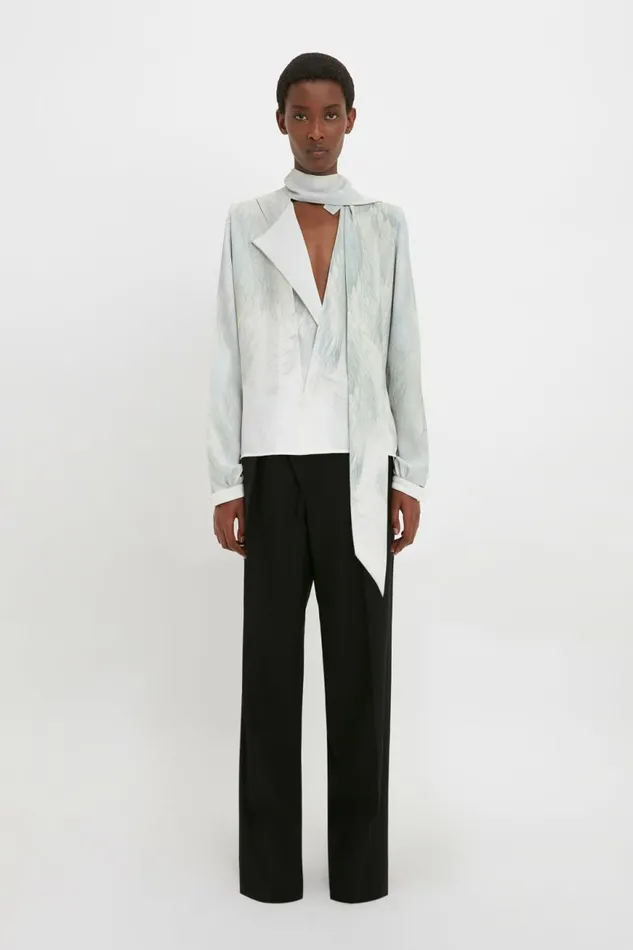 Women Trousers Victoria Beckham Wrap Front Trouser In Black