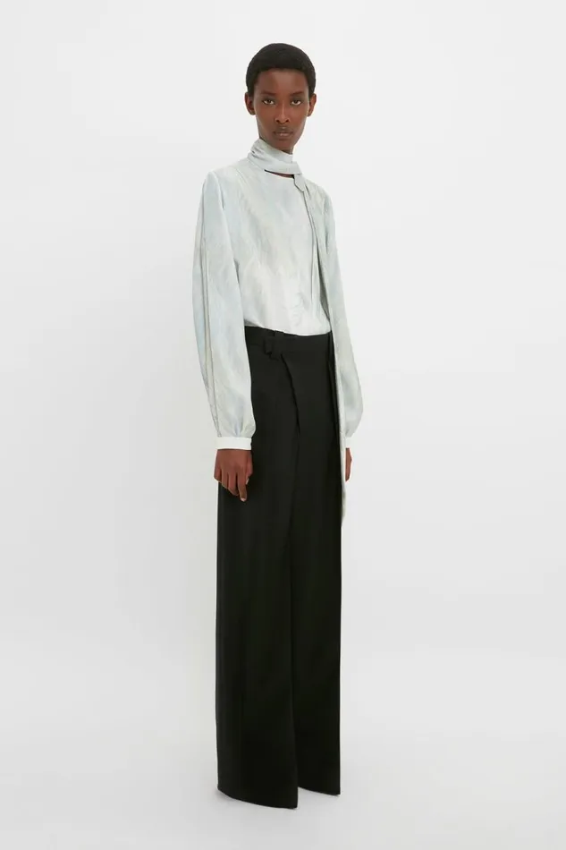 Women Trousers Victoria Beckham Wrap Front Trouser In Black