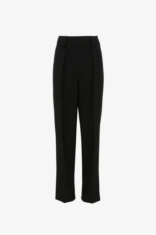 Women Trousers Victoria Beckham Wrap Front Trouser In Black
