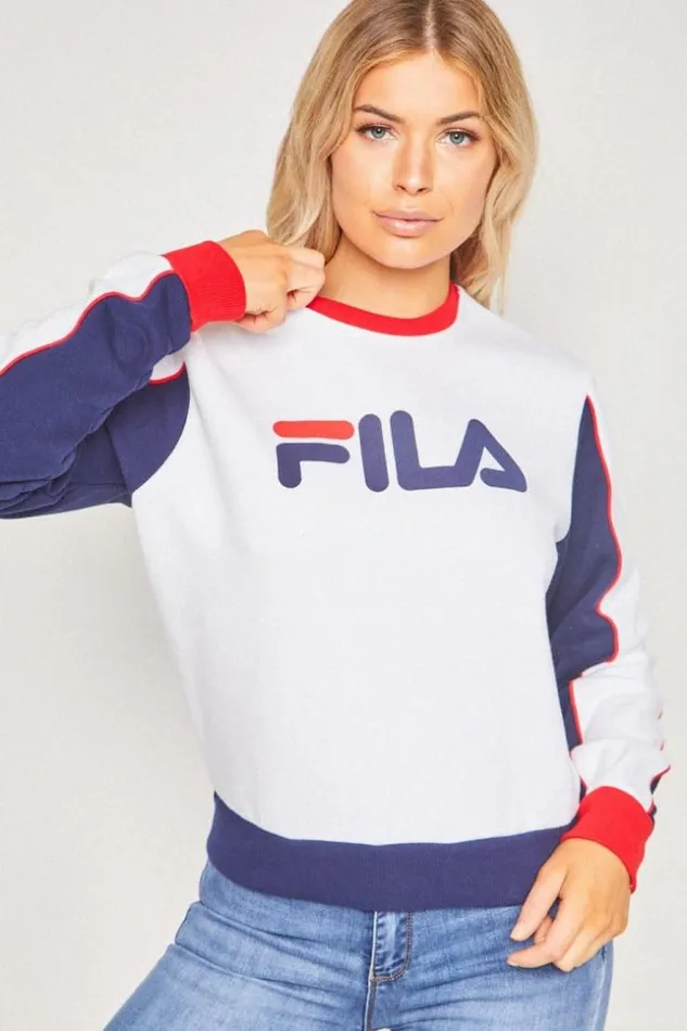 Women Two Color Sweater Nuria Color Block Fila 684449 Brentiny Paris Sweaters and Sweatshirts