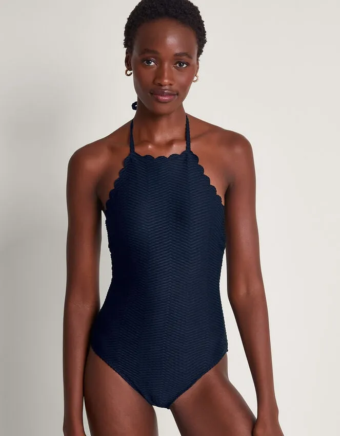 Women Una Scallop Swimsuit Black Monsoon Beachwear and Swimwear