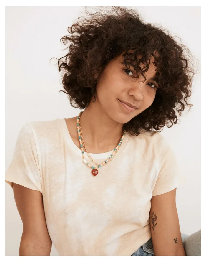 Women Upcycled Heart Beaded Necklace Etruscan Clay Madewell Necklaces Women Upcycled Heart Beaded Necklace Etruscan Clay Madewell Necklaces
