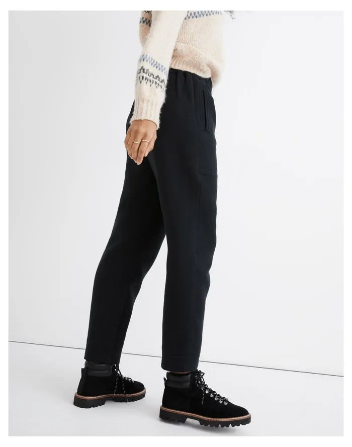 Women Waffleback Pull On High Rise Tapered Pants True Black Madewell Pants Women Waffleback Pull On High Rise Tapered Pants True Black Madewell Pants
