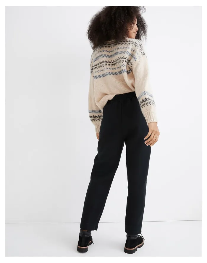 Women Waffleback Pull On High Rise Tapered Pants True Black Madewell Pants Women Waffleback Pull On High Rise Tapered Pants True Black Madewell Pants