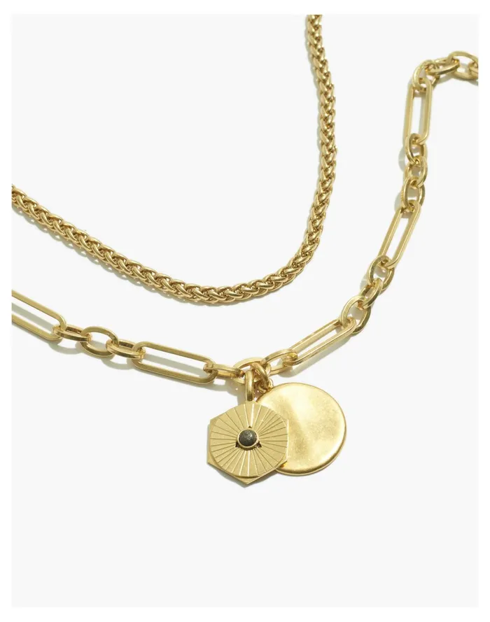 Women Wheatberry Chain Necklace Set Vintage Gold Madewell Necklaces