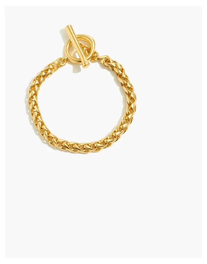 Women Wheatberry Chain Toggle Bracelet Vintage Gold Madewell Bracelets