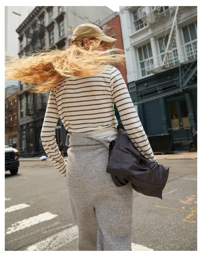 Women Whisper Cotton Turtleneck In Esme Stripe Antique Cream Madewell Tees Women Whisper Cotton Turtleneck In Esme Stripe Antique Cream Madewell Tees
