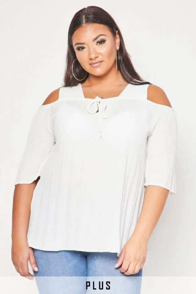 Women White Pleated OffTheShoulder Blouse Brentiny Paris Shirts and Blouses