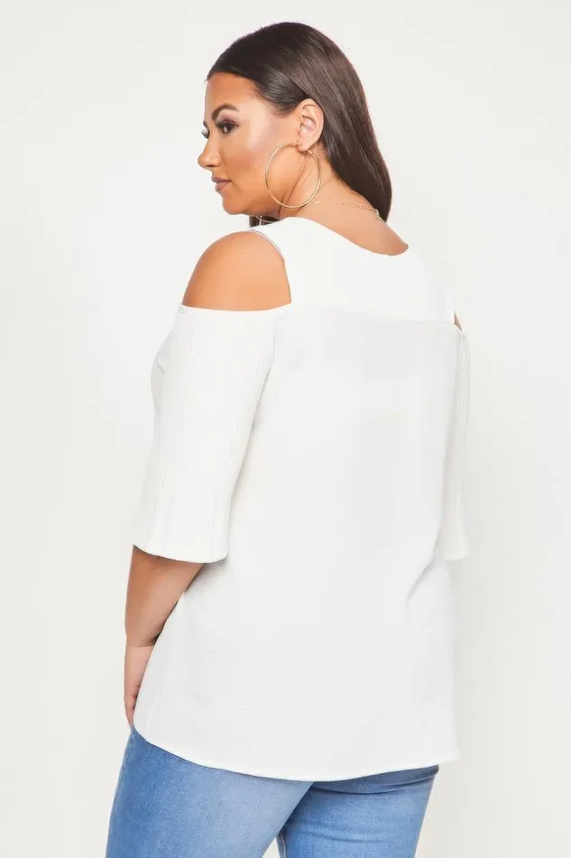 Women White Pleated OffTheShoulder Blouse Brentiny Paris Shirts and Blouses