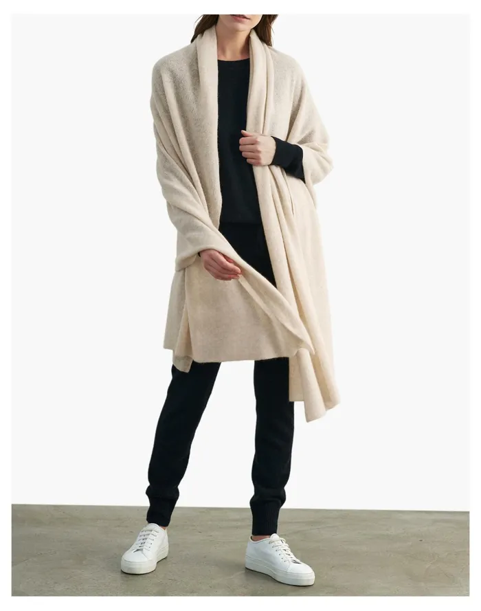 Women White Warren Cashmere Travel Wrap Sand Madewell Scarves and Capes