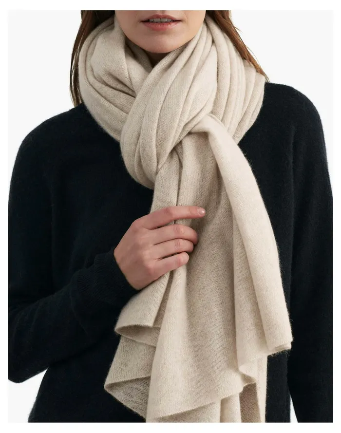Women White Warren Cashmere Travel Wrap Sand Madewell Scarves and Capes