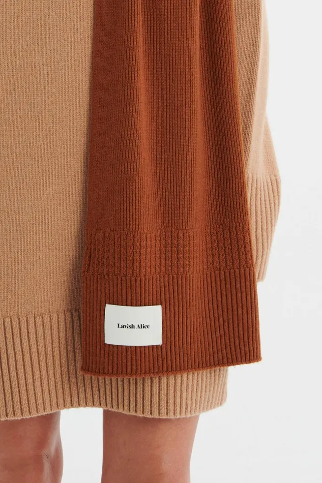 Women Winter Knitwear Lavish Alice EZRA Knitted Cashmere Blend Beanie In Camel Camel