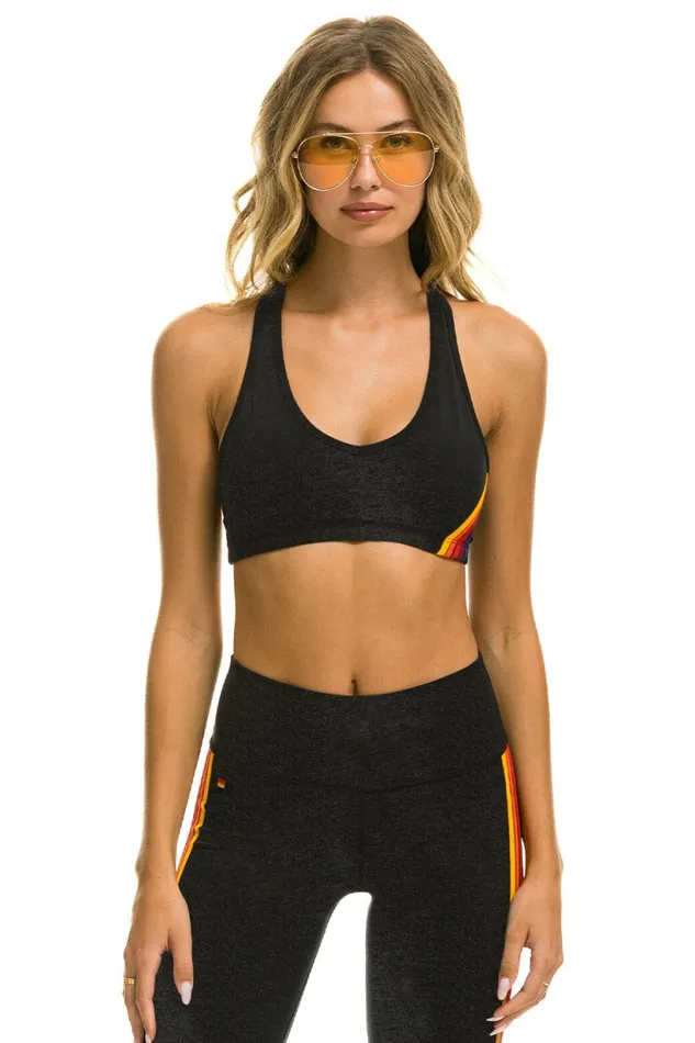 Women WOMEN039S 5 STRIPE SPORTS BRA 8211 CHARCOAL Aviator Nation SportsBras