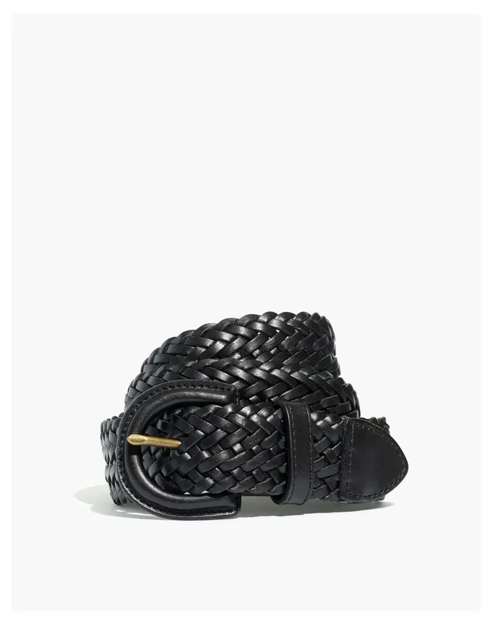 Women Woven Leather Belt True Black Madewell Belts