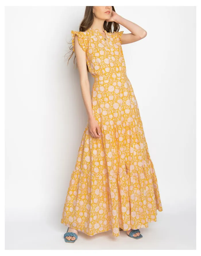 Women WVN Starla Dress Yellow Multi Madewell Dresses