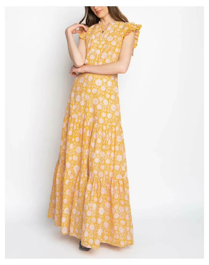 Women WVN Starla Dress Yellow Multi Madewell Dresses Women WVN Starla Dress Yellow Multi Madewell Dresses