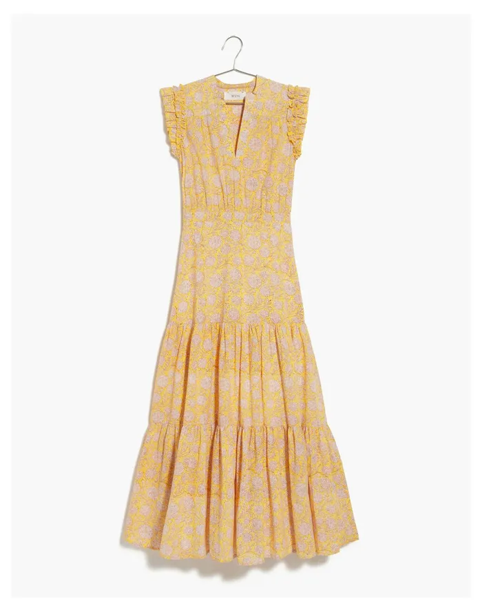 Women WVN Starla Dress Yellow Multi Madewell Dresses Women WVN Starla Dress Yellow Multi Madewell Dresses