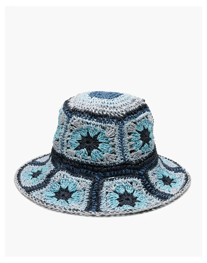Women Wyeth Agnes Straw Hat Blue Multi Madewell Hats