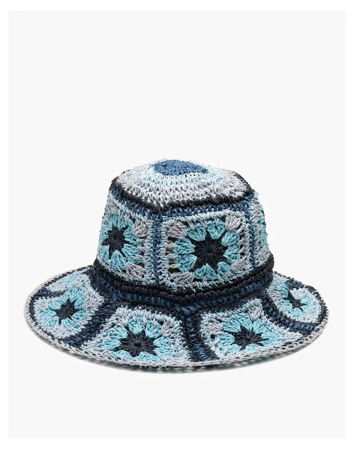 Women Wyeth Agnes Straw Hat Blue Multi Madewell Hats Women Wyeth Agnes Straw Hat Blue Multi Madewell Hats