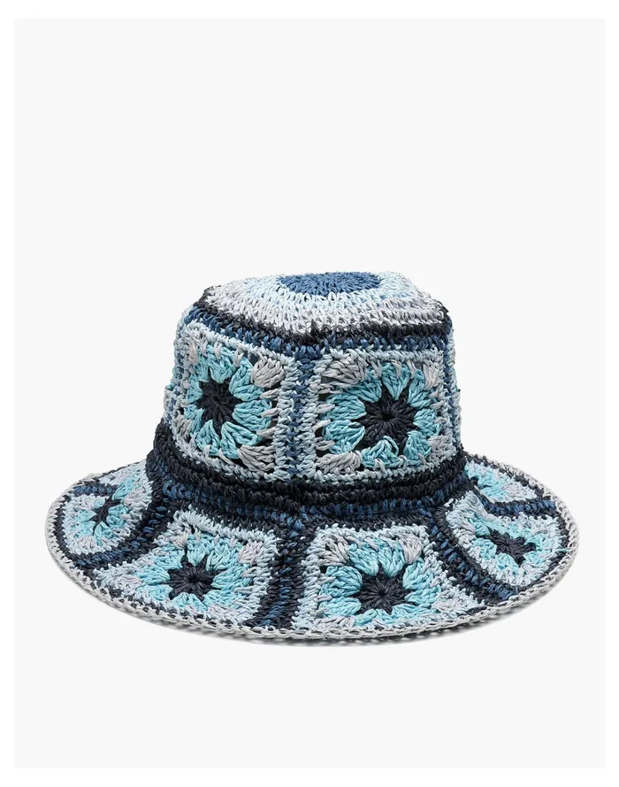 Women Wyeth Agnes Straw Hat Blue Multi Madewell Hats Women Wyeth Agnes Straw Hat Blue Multi Madewell Hats