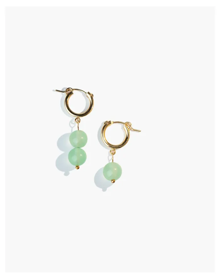 Women YEAR 901 14k Gold Fill Jade Earrings Gold Madewell Earrings