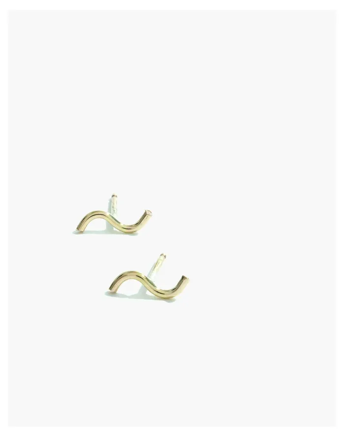 Women YEAR 901 14k Gold Filled Dazed Stud Earrings Gold Madewell Earrings