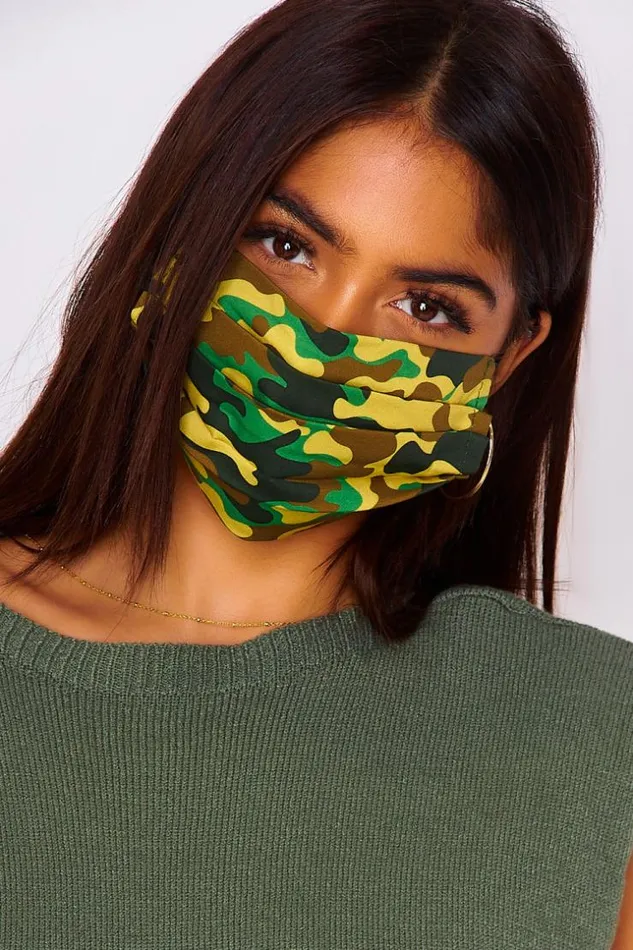 Women Yellow Green Brown Mesh Printed Mask Not Approved Yellow Brentiny Paris Masks Women Yellow Green Brown Mesh Printed Mask Not Approved Yellow Brentiny Paris Masks