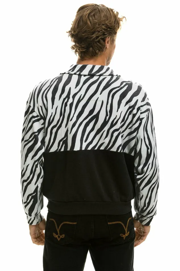 Women ZEBRA FLEECE UNISEX HALF ZIP COLOR BLOCK JACKET 8211 ZEBRA Aviator Nation Outerwear Women ZEBRA FLEECE UNISEX HALF ZIP COLOR BLOCK JACKET 8211 ZEBRA Aviator Nation Outerwear