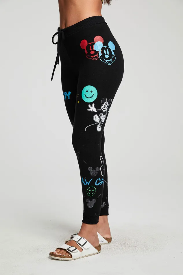Womens Mickey Mouse Mickey Mash Up Pants Loungewear Chaser Brand