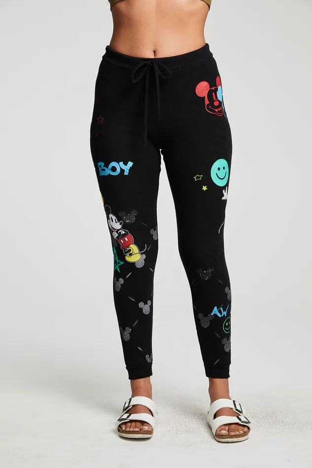 Womens Mickey Mouse Mickey Mash Up Pants Loungewear Chaser Brand