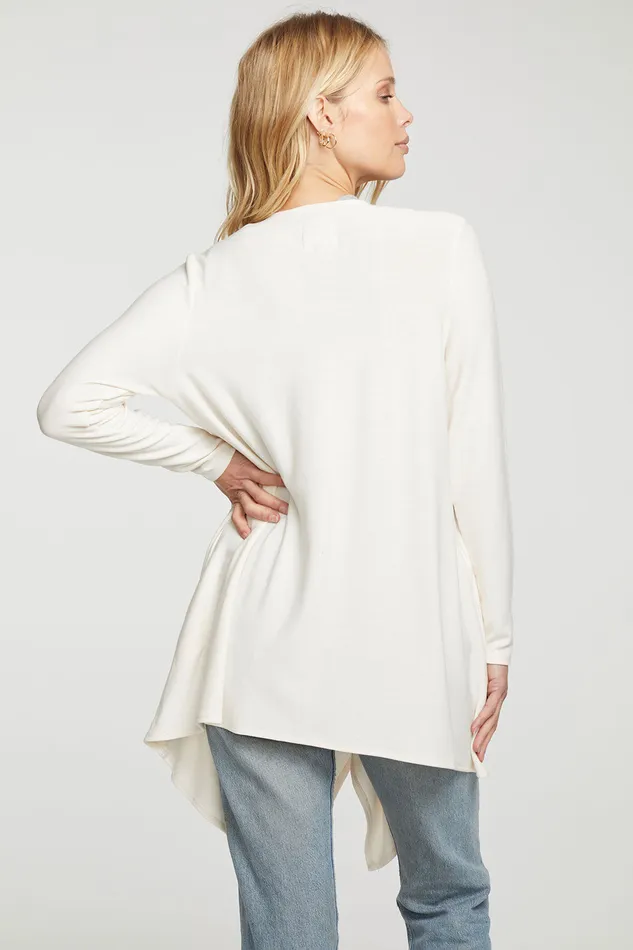 Womens Outerwear Chaser Brand Rpet Cozy Knit Drape Front Cardigan