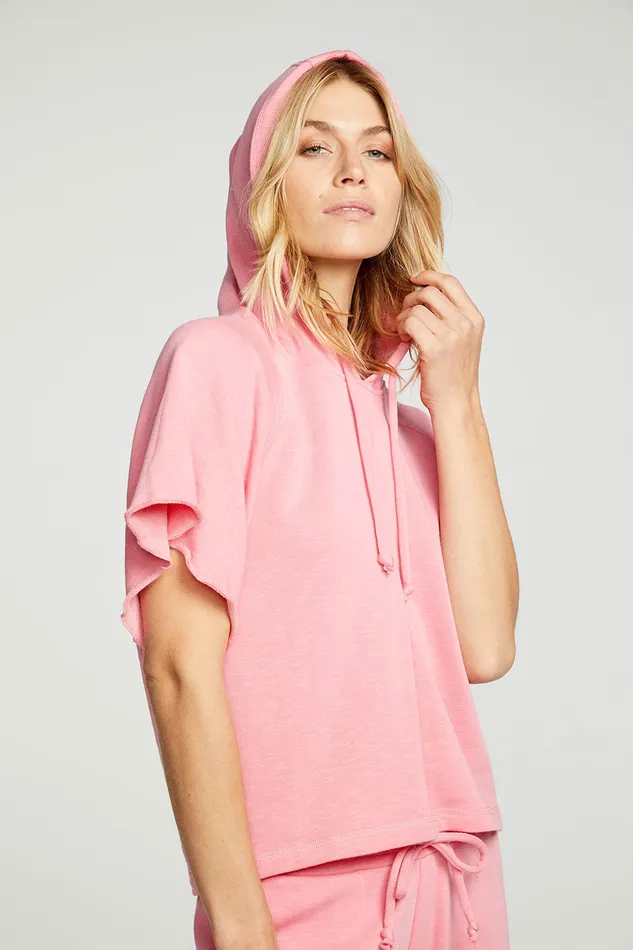Womens Outerwear Chaser Brand Slub French Terry Angel Sleeve Raglan Pullover Hoodie