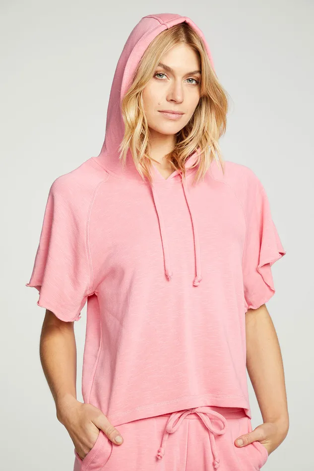 Womens Outerwear Chaser Brand Slub French Terry Angel Sleeve Raglan Pullover Hoodie