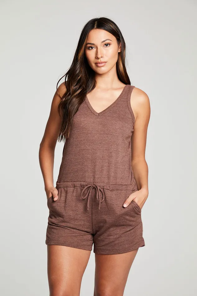 Womens Triblend Jersey Double V Tank Shorts Romper Bottoms Chaser Brand