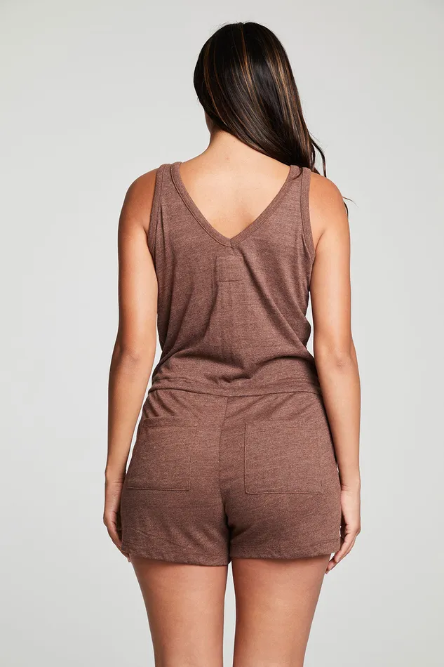 Womens Triblend Jersey Double V Tank Shorts Romper Bottoms Chaser Brand