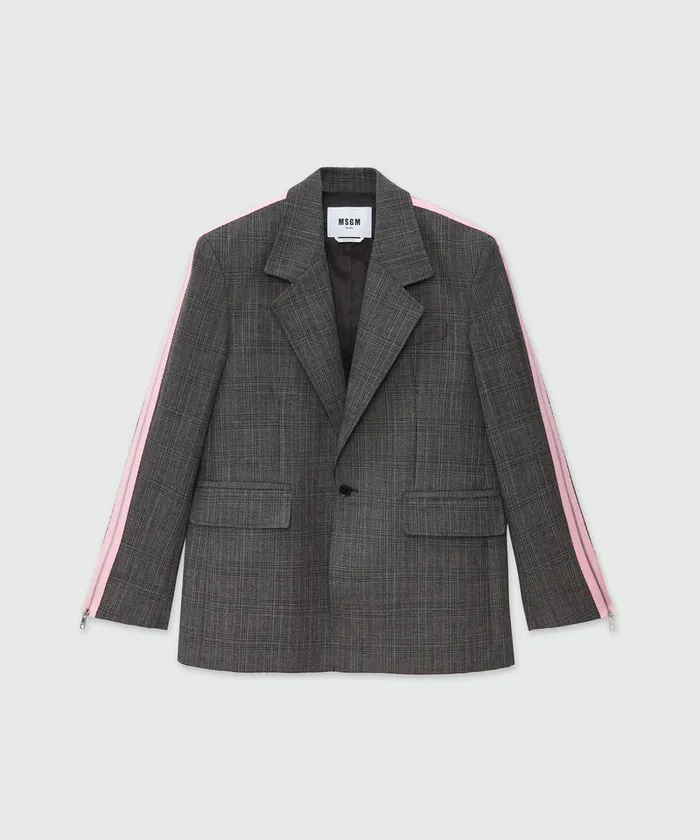 Wool Prince Of Wales Jacket Women MSGM Blazers