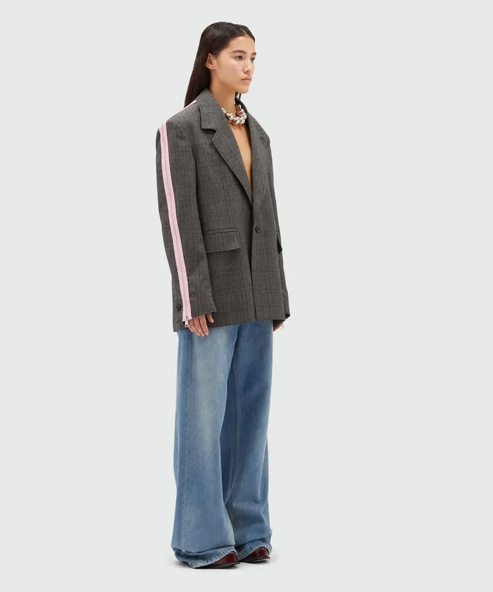 Wool Prince Of Wales Jacket Women MSGM Blazers