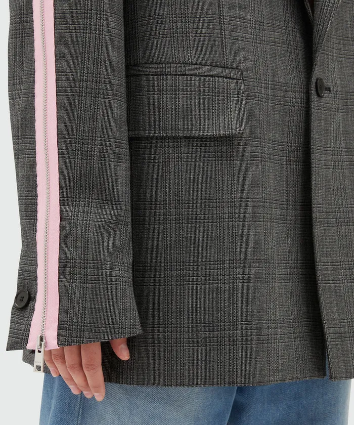 Wool Prince Of Wales Jacket Women MSGM Blazers