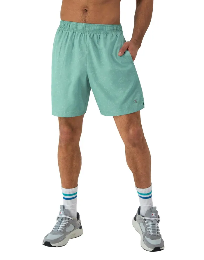Woven Sport Shorts Moisture Wicking Allover Print 7034 Rock Texture Nimbus Green Men Champion Shorts
