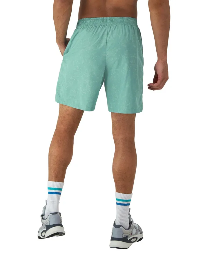 Woven Sport Shorts Moisture Wicking Allover Print 7034 Rock Texture Nimbus Green Men Champion Shorts