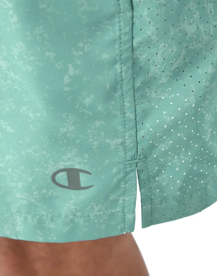 Woven Sport Shorts Moisture Wicking Allover Print 7034 Rock Texture Nimbus Green Men Champion Shorts