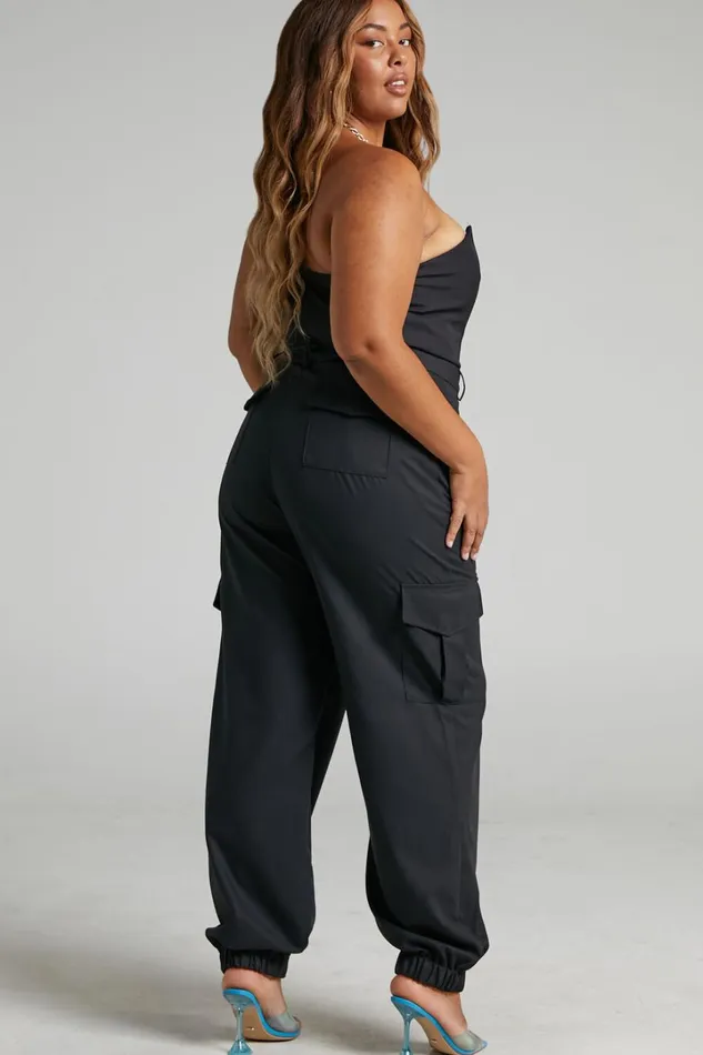 Xyriel 8211 High Waisted Utility Style Cargo Pants In Black Women Showpo Pants