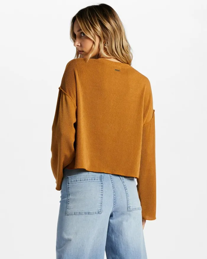 You Seam Happy Rib Knit Top Cider Women Billabong Tops